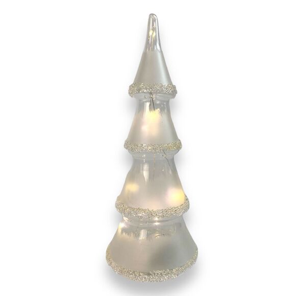 Floral 2‎ Glowing Glass Tree Christmas Light-Up LED Decoration Holiday  C72Q - Picture 3 of 12
